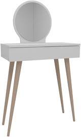 Столик-косметичка Kalune Design Siena 550ARN2774, белый, 72 см x 35 см x 129.2 см, с зеркалом