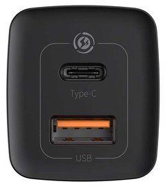 Зарядное устройство Baseus CCGAN2L-B01, USB/USB-C, черный
