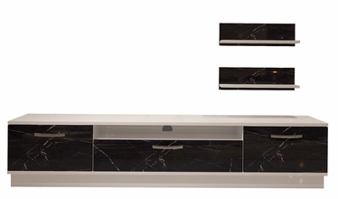 TV-laud Kalune Design Trendstyle 180R-BR, valge/must, 40 cm x 180 cm x 46 cm