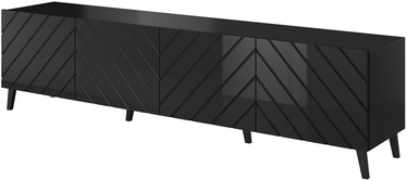 TV-laud Cama Meble Abeto Glossy, must, 42 cm x 200 cm x 52 cm