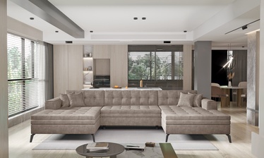 Stūra dīvāns Vertizo Leve 20, gaiši brūna, 350 x 170 cm x 93 cm
