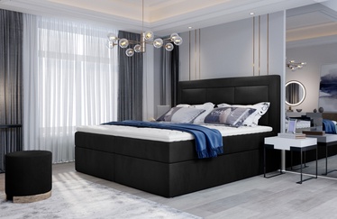 Кровать Vivre Mat Velvet 99, 160 x 200 cm, черный, с матрасом, с решеткой