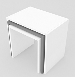 Журнальный столик Kalune Design Nora, белый/антрацитовый, 35 см x 48.6 см x 45 см