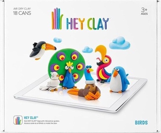Komplekts māla figūriņu izgatavošanai Tm Toys Hey Clay Birds HCLSE003, daudzkrāsaina