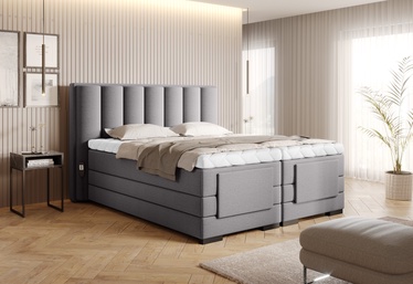 Кровать двухместная континентальная Veros Gojo 4, 140 x 200 cm, светло-серый, с матрасом