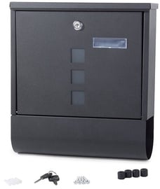 Почтовый ящик Mailbox, черный, 95 мм x 305 мм x 330 мм