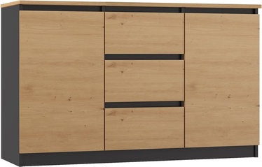 Kummut Top E Shop 2D3S, tamm/antratsiit, 120 x 40 cm x 75 cm