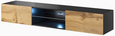 TV-laud Cama Meble Vigo Glass, must/tamm, 300 mm x 1800 mm x 400 mm