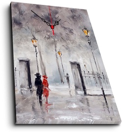 Pulkstenis - bilde Wallity Canvas YYCS-1, sarkana/pelēka, koks/kanva, 70 cm x 45 cm