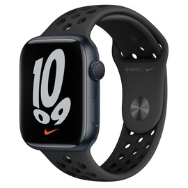 Умные часы Apple Nike Series 7 GPS, 45mm Midnight Aluminium, черный
