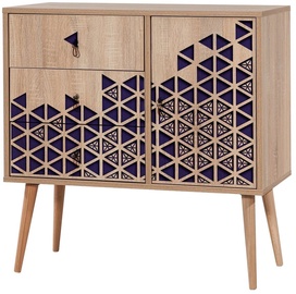 Komoda Kalune Design Verybox 123, violetinė/įvairių spalvų/ąžuolo, 40 x 90 cm x 90 cm