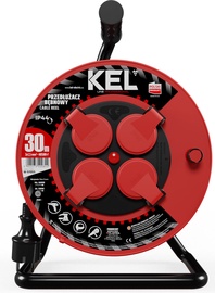 Pikendusjuhe pooliga Kel Professional Line, 3 x 1,5 mm², 30 m, IP44, 4 pistikut
