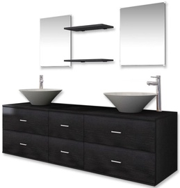Vannitoa mööblikomplekt VLX 273689, valge/hõbe/must, 45 x 150 cm x 45 cm