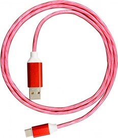 Kabelis Platinet USB, USB Type C, 1 m, raudona