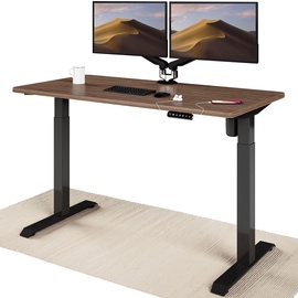 Письменный стол регулируемая высота Desktronic Home One, черный/ореховый (поврежденная упаковка)