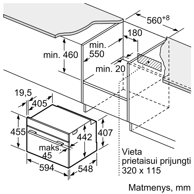 Įmontuojama orkaitė Bosch CMG633BB1