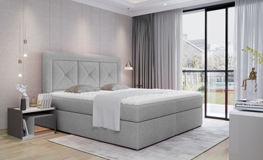 Кровать Idris Grande 81, 180 x 200 cm, серый, с матрасом, с решеткой