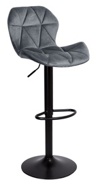 Bāra krēsls eHokery Gordon Velvet TOH2470, matēts, pelēka, 35 cm x 46 cm x 85 - 106 cm