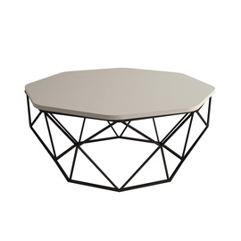 Журнальный столик Kalune Design Diamond, черный/бежевый, 90 см x 90 см x 38 см