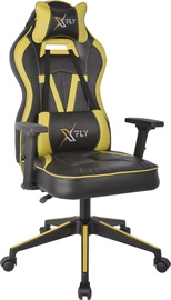 Игровое кресло Kalune Design XFly Vendetta, 46 x 62 x 120 см, черный/желтый