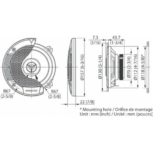Kõlar Kenwood KFC-S1366, 2 tk