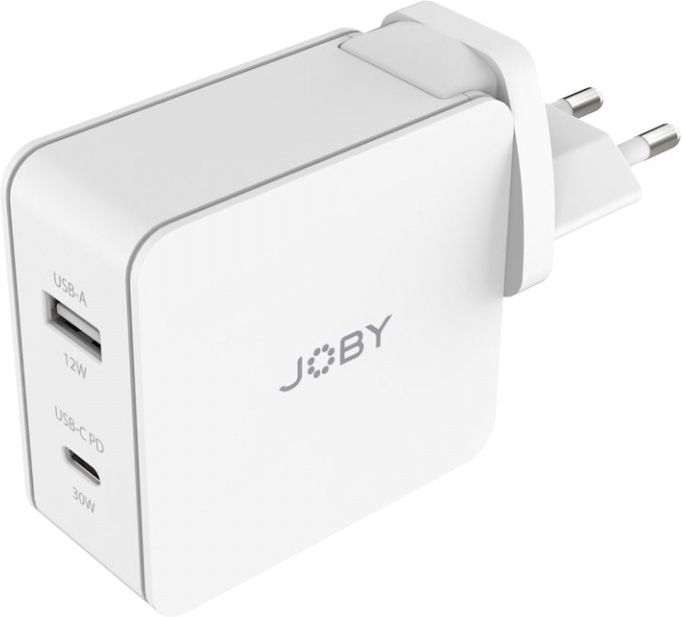 Зарядное устройство JOBY JB01806-BWW, USB/USB-C, белый, 30 Вт