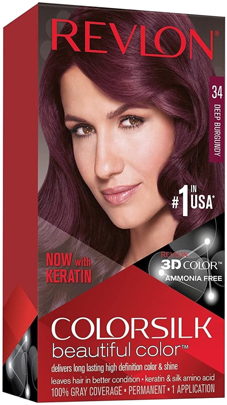 Kраска для волос Revlon Colorsilk Beautiful Color, Deep Burgundy, 34, 59 мл  - 1a.lt