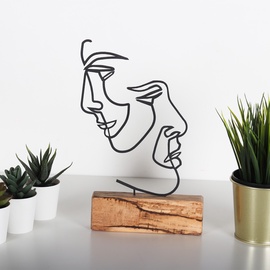 Декоративный сувенир Mioli Decor Decorative Object Faces, коричневый/черный
