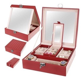 Papuošalų dėžutė Burgundy Mona, raudona