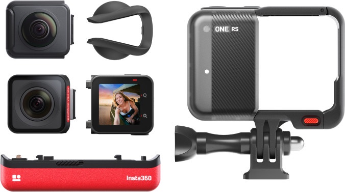 Экшн камера Insta360 One RS Twin Edition, черный/красный