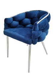 Стул для столовой Kayoom Grace 125, блестящий, синий/серебристый, 61 см x 65 см x 79 см, 2 шт.