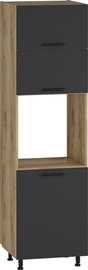 Кухонный шкаф Halmar Vento DP-60/214, дубовый/антрацитовый, 560 мм x 600 мм x 214 мм