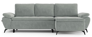 Stūra dīvāns Homede Gena L-Shaped, pelēka, labais, 285 x 152 cm x 90 cm