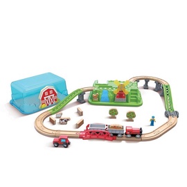 Sliede Hape Train Track Set Countryside Bucket E3772A