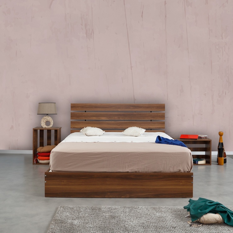 Кровать двухместная Kalune Design Fuga 160LK, 160 x 200 cm, ореховый