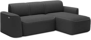 Stūra dīvāns Ume, tumši pelēka, 190 x 287 cm x 88 cm