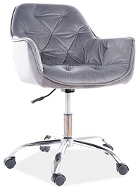 Biroja krēsls Q-190 Velvet 14, 44 x 60 x 80 cm, pelēka