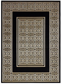 Paklāja celiņš Hakano Mosse Greek 2, zelta/melna, 200 cm x 80 cm