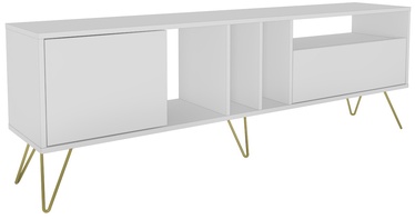 TV-laud Kalune Design Mistico, kuldne/valge, 180 cm x 35.5 cm x 58.7 cm