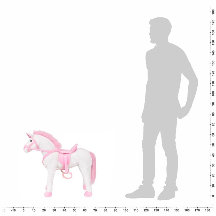 Mīkstā rotaļlieta VLX Unicorn, balta/rozā, 62 cm