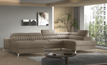 Stūra dīvāns Lacante Nube 20, gaiši brūna, labais, 202 x 354 cm x 92 cm