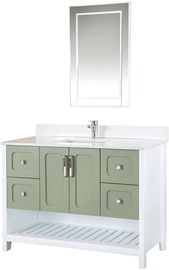 Комплект мебели для ванной Kalune Design Yampa 48, белый/зеленый, 54 x 120 см x 86 см