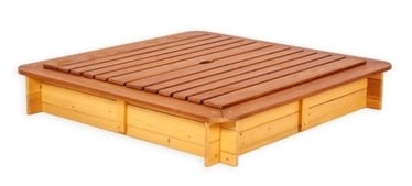 Liivakast Folkland Timber Sandbox, 120 x 120 cm, kaanega, pruun