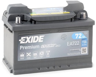 Аккумулятор Exide Premium EA722, 12 В, 72 Ач, 720 а