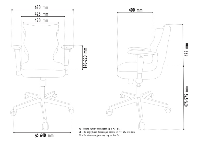 Офисный стул Perto AL17, 40 x 42.5 x 90 - 100 см, белый/антрацитовый