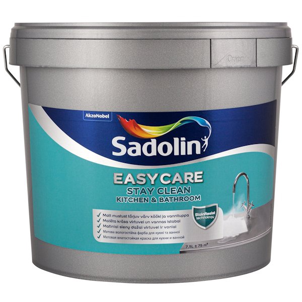 Seinavärv Sadolin Easycare Kitchen & Bathroom, valge, 7.5 l