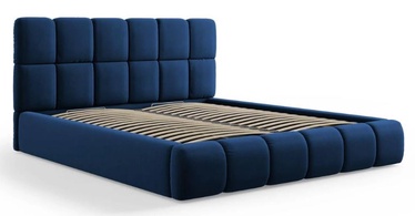 Кровать двухместная Micadoni Home Bellis Velvet, 160 x 200 cm, синий, с решеткой