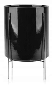 Цветочный горшок Mondex Neva HTYE8799, керамика/металл, Ø 23 см, черный