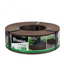 Ограждение для грядки Bradas Wood Border OBWBR1008, 1000 см x 7.8 см, коричневый