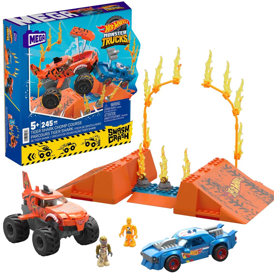 Конструктор Mega Bloks Hot Wheels Tiger Shark Chomp Course HKF88, пластик -  1a.lt